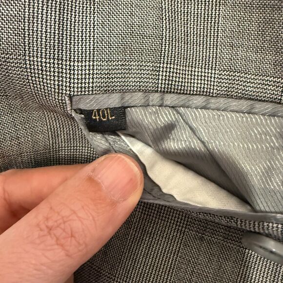 San Tropez Uomo Men's Suit 40L Gray Super 140s Merino Wool 2-Piece Classic Fit - Picture 7 of 16